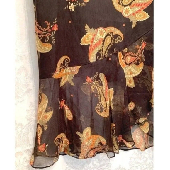 Vince Camuto NWT Women's Paisley Spice Ruffled Chiffon Midi Skirt Plus Size 22W - Picture 3 of 9